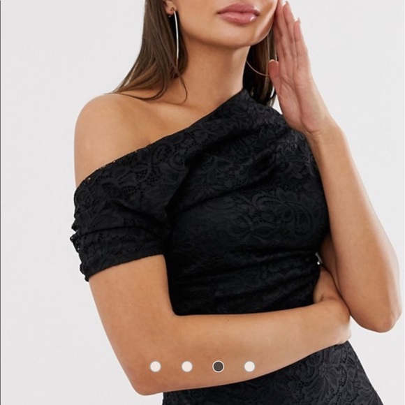 ASOS DESIGN pleated shoulder lace midi dress - Picture 3 of 6